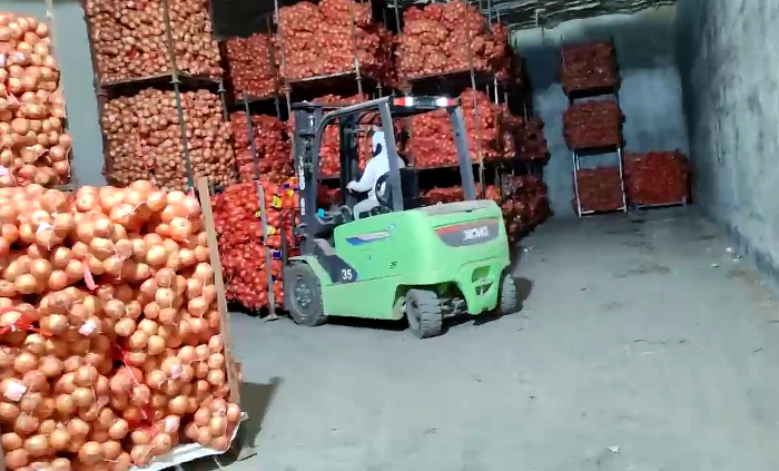 PG电子平台鲲鹏系列新能源叉车，为食品冷库工厂注入绿色动能