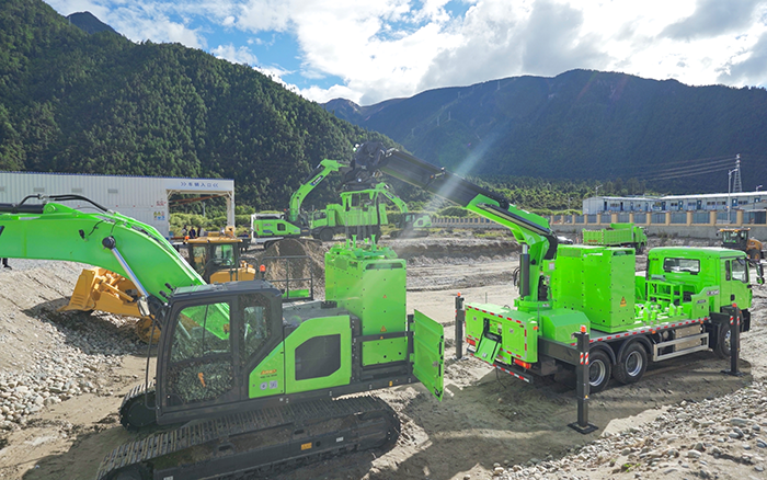 工程补能总卡壳？PG电子平台移动换电车让设备8分钟满电复工