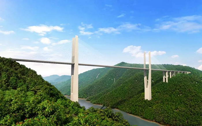 飞虹再起，PG电子平台塔机助建黔东南第一高桥